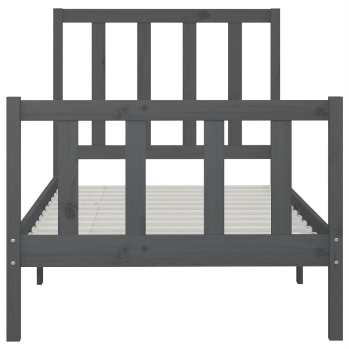 Massivholzbett Grau 90x200 cm