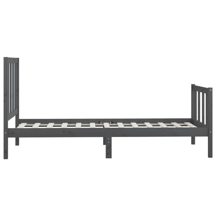 Massivholzbett Grau 90x200 cm