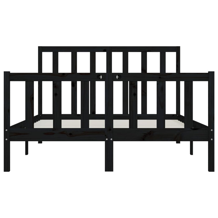 Massivholzbett Schwarz 120x200 cm