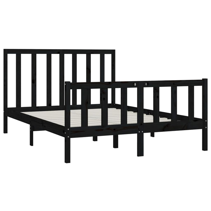 Massivholzbett Schwarz 150x200 cm