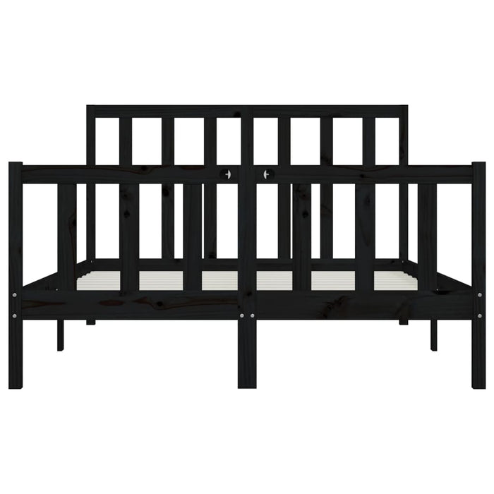 Massivholzbett Schwarz 150x200 cm