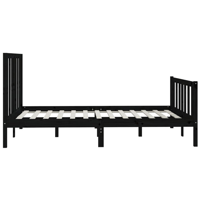 Massivholzbett Schwarz 150x200 cm