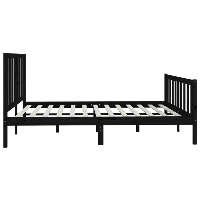 Massivholzbett Schwarz 180x200 cm