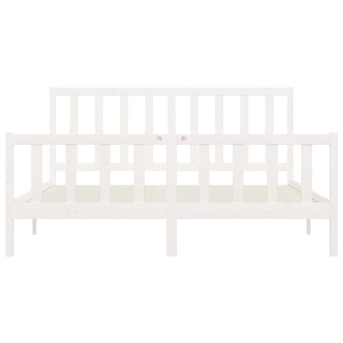 Massivholzbett Weiß 200x200 cm