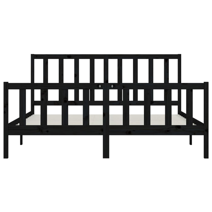 Massivholzbett Schwarz 200x200 cm