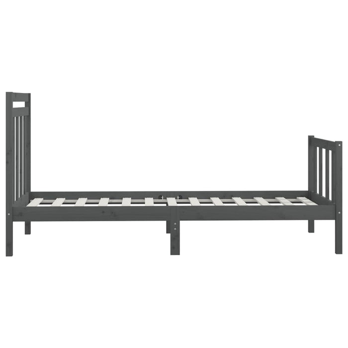 Massivholzbett Grau Kiefer 100x200 cm
