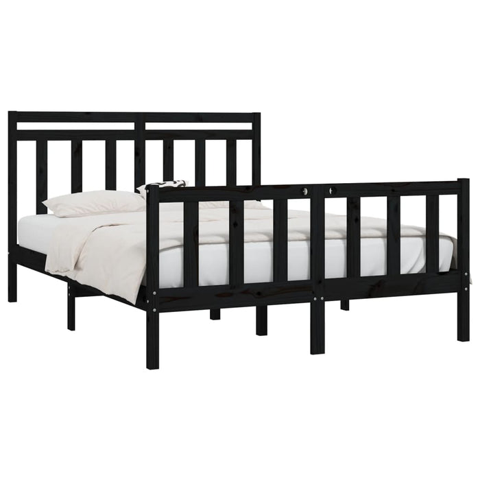 Solid wood bed black pine 140x200 cm