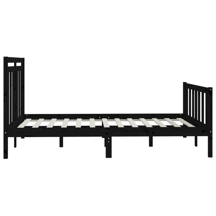 Solid wood bed black pine 140x200 cm