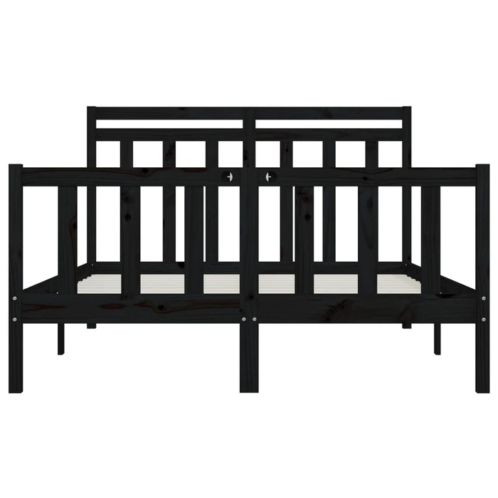 Massivholzbett Schwarz Kiefer 150x200 cm