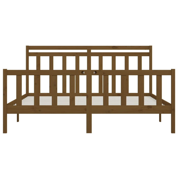 Massivholzbett Honigbraun Kiefer 200x200 cm