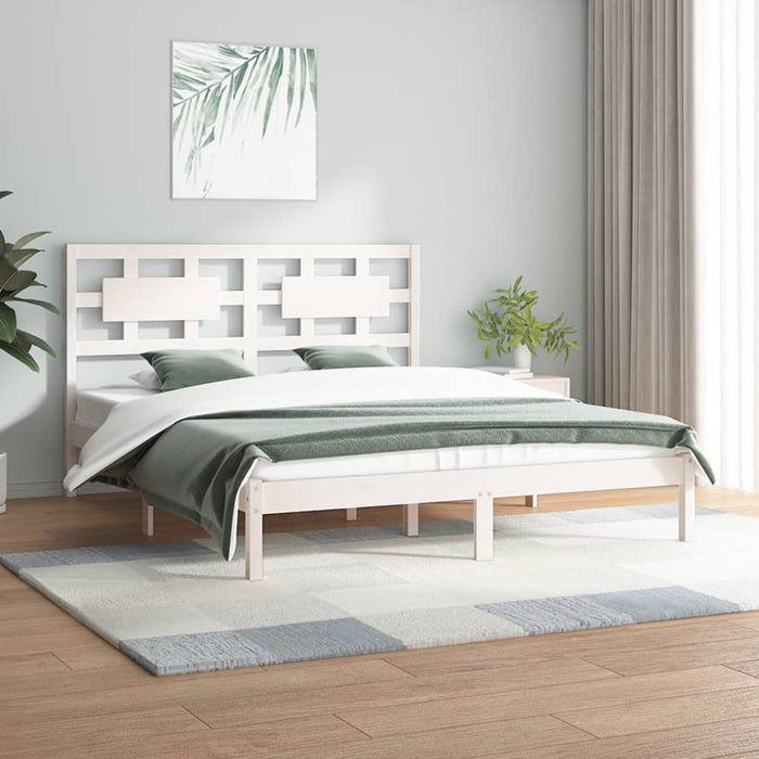 Solid wood bed white pine 200x200 cm