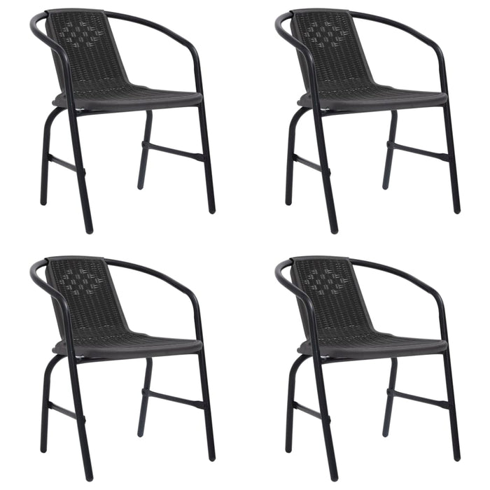 Gartenstühle 4 Stk. Rattan-Optik Kunststoff und Stahl 110 kg