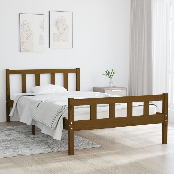 Massivholzbett Honigbraun 90x200 cm