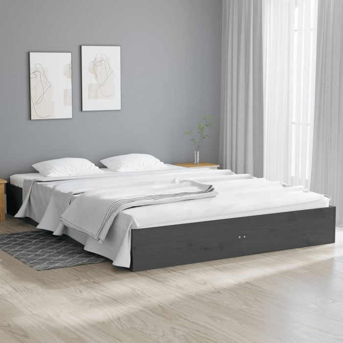 Massivholzbett Grau 120x200 cm