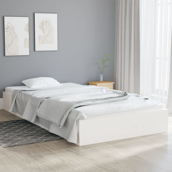 Solid wood bed white 90x200 cm