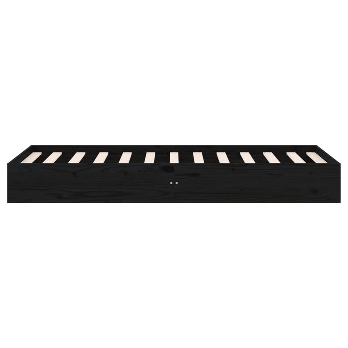 Massivholzbett Schwarz 75x190 cm