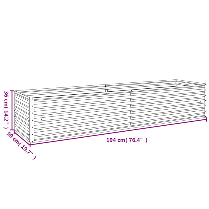 Hochbeet 194x50x36 cm Cortenstahl