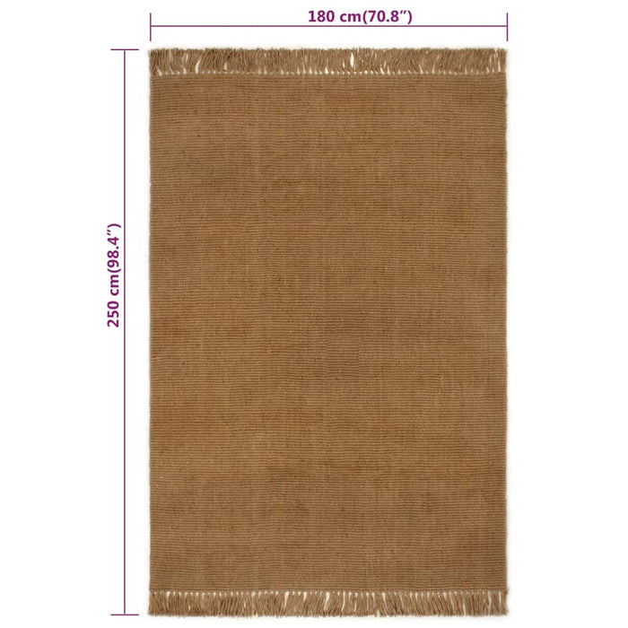 Teppich mit Fransen 180x250 cm Jute