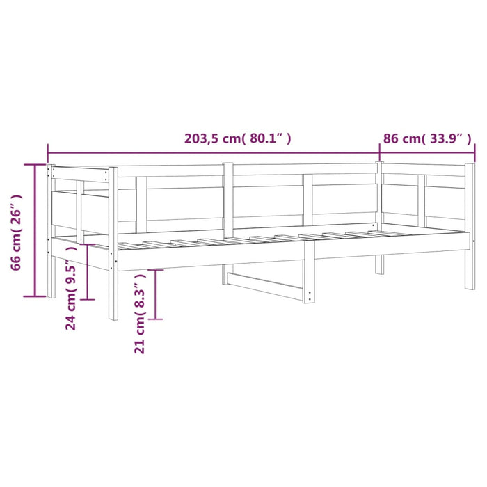 Tagesbett Honigbraun Massivholz Kiefer 80x200 cm