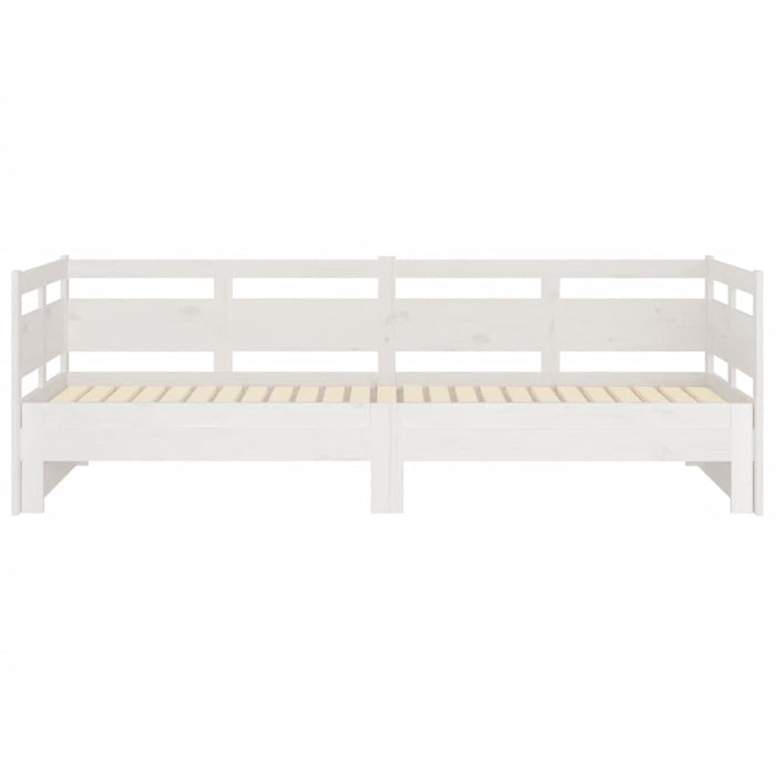 Tagesbett Ausziehbar Weiß Massivholz Kiefer 2x(90x200) cm
