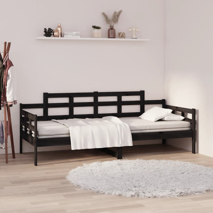 Tagesbett Schwarz Massivholz Kiefer 90x200 cm