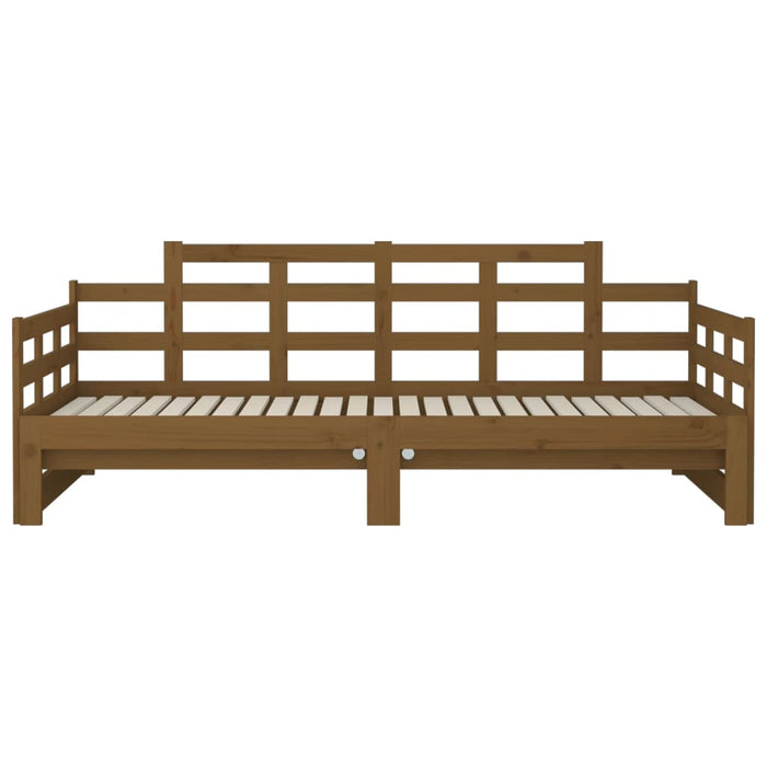 Daybed extendable honey brown solid pine wood 2x(90x190) cm