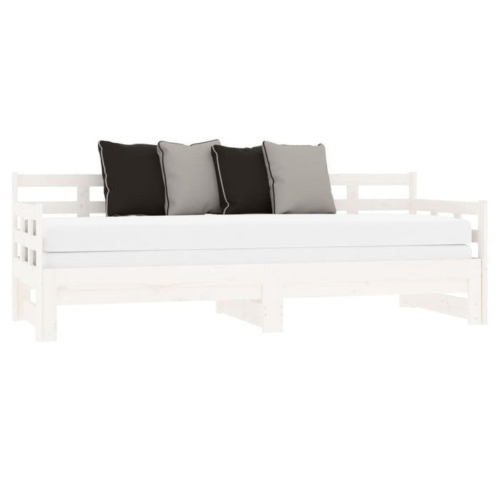 Daybed extendable white solid pine wood 2x(80x200) cm