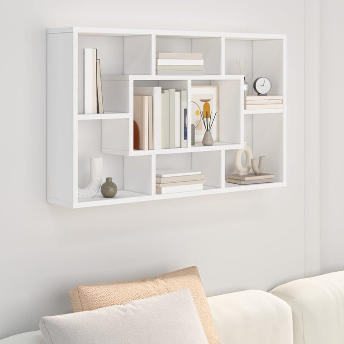 Wall shelf white 85x16x52.5 cm made of wood