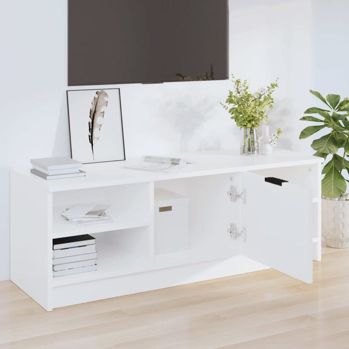 TV cabinet white 102x35x36.5 cm made of wood