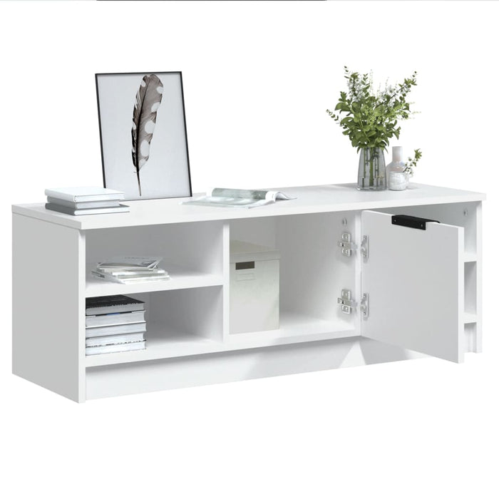 TV cabinet white 102x35x36.5 cm made of wood