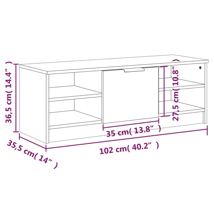 TV-Schrank Sonoma-Eiche 102x35x36,5 cm Holzwerkstoff