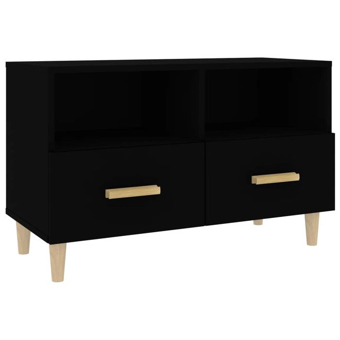 TV cabinet black 80x36x50 cm made of wood