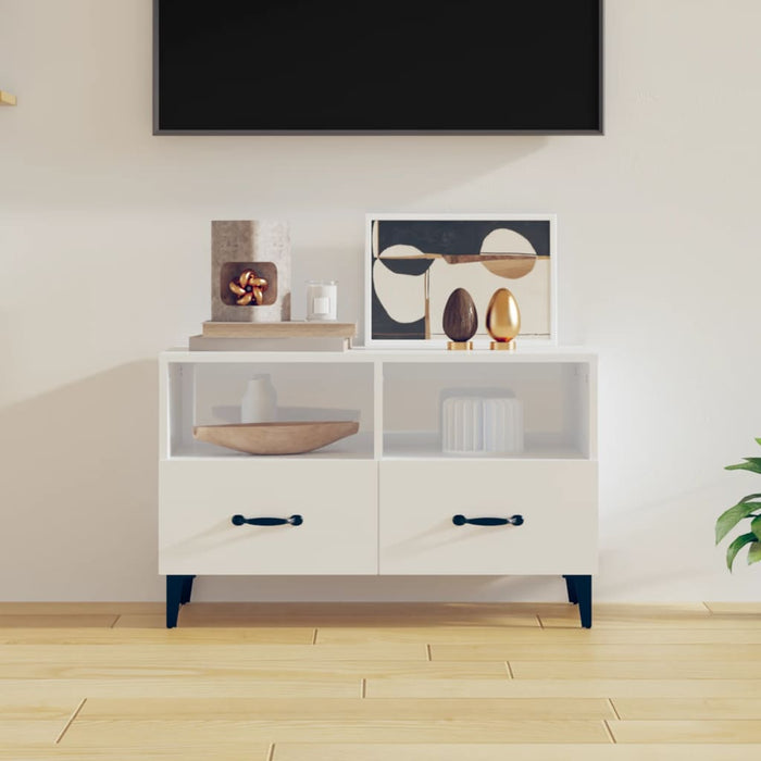 vidaXL TV cabinet high-gloss white 80x36x50 cm made of wood