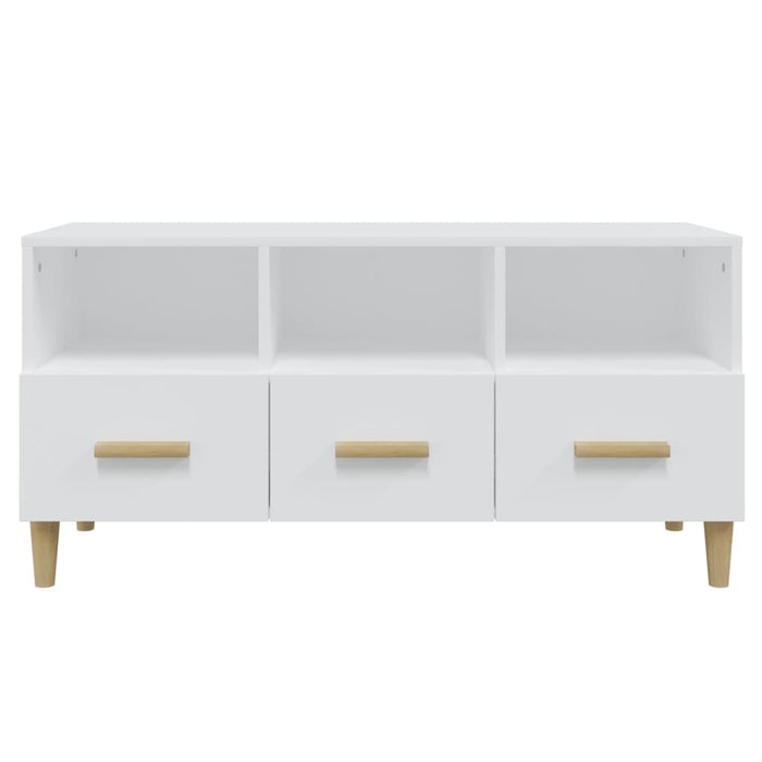 TV cabinet white 102x36x50 cm made of wood