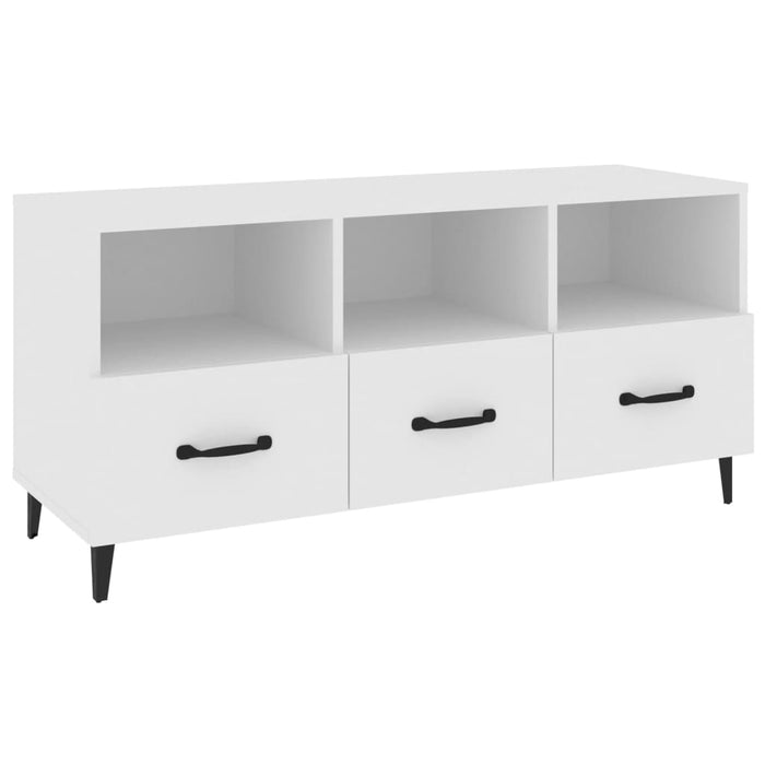 TV cabinet white 102x35x50 cm made of wood