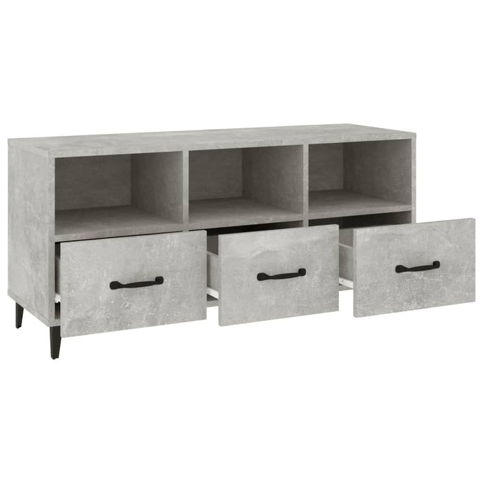 TV cabinet concrete gray 102x35x50 cm made of wood