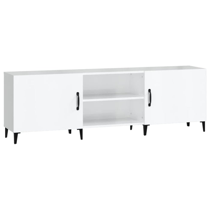 TV cabinet high-gloss white 150x30x50 cm made of wood
