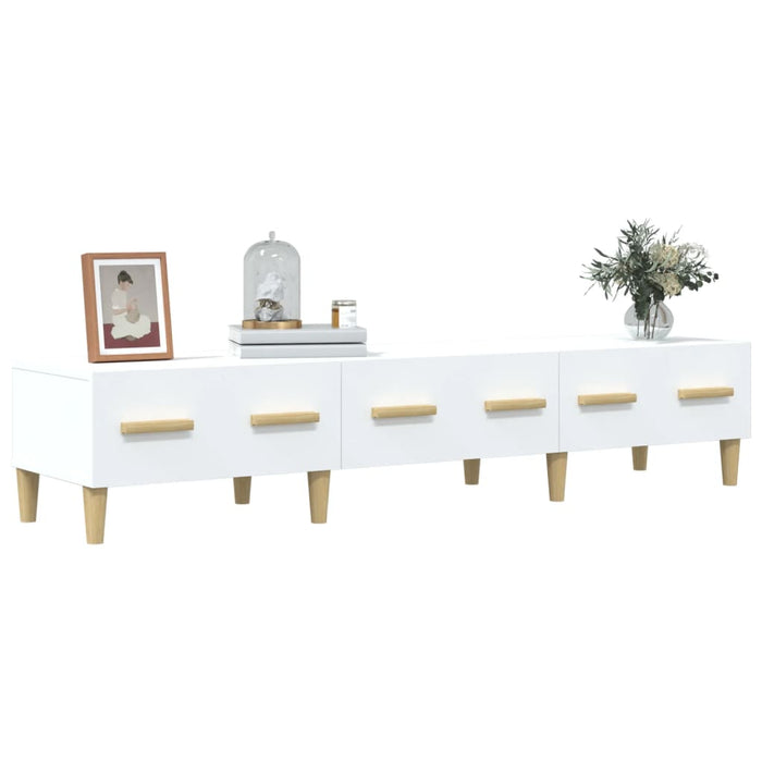 TV cabinet white 150x34.5x30 cm made of wood