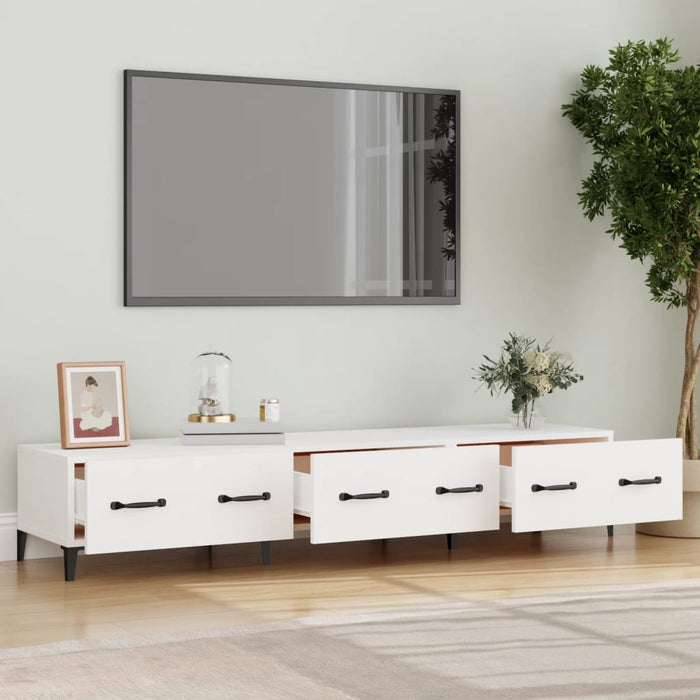 TV cabinet white 150x34.5x30 cm made of wood
