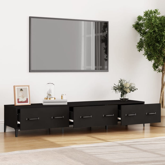 TV cabinet black 150x34.5x30 cm made of wood