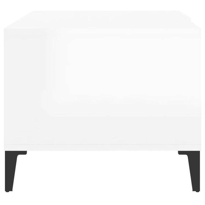 vidaXL Couchtisch Hochglanz-Weiß 90x50x40 cm Holzwerkstoff