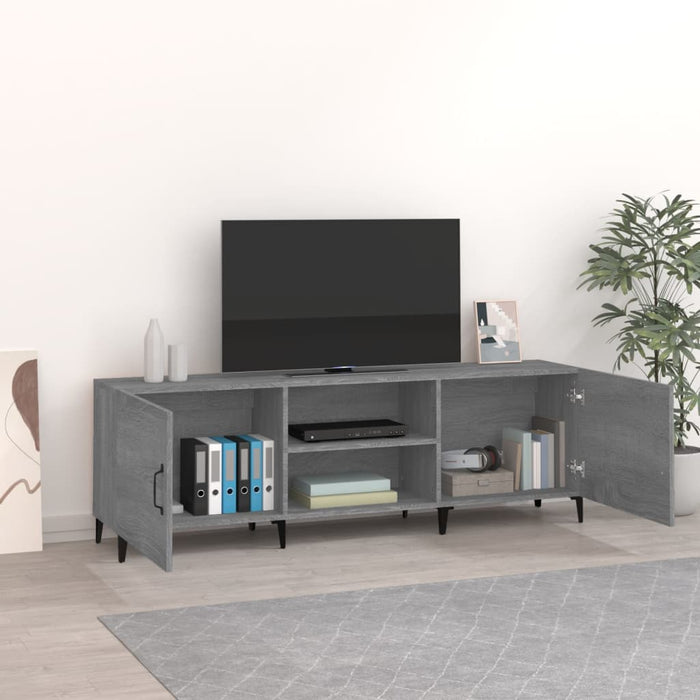 TV cabinet gray Sonoma 150x30x50 cm made of wood