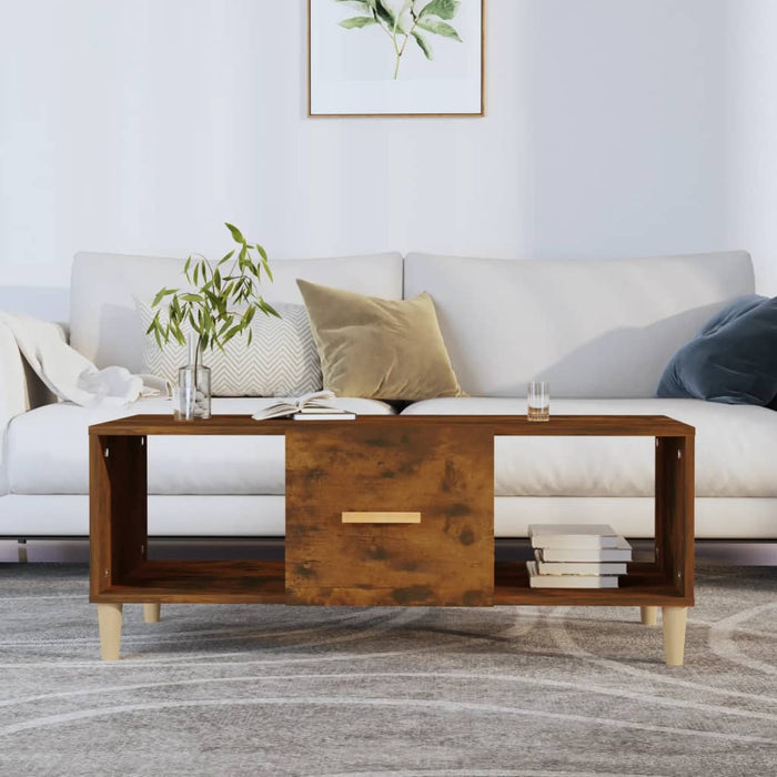 Coffee table smoked oak 102x50x40 cm made of wood