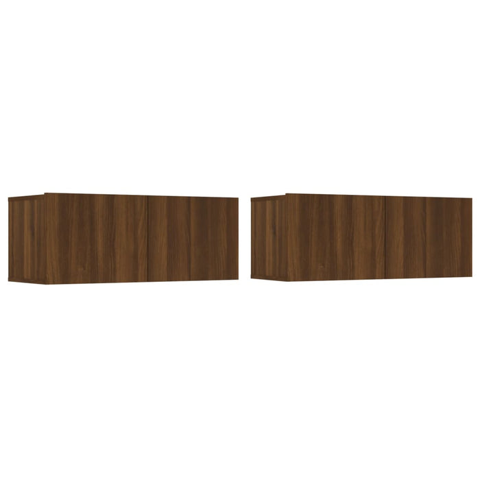 TV-Schränke 2 Stk. Braun Eichen-Optik 80x30x30 cm Holzwerkstoff