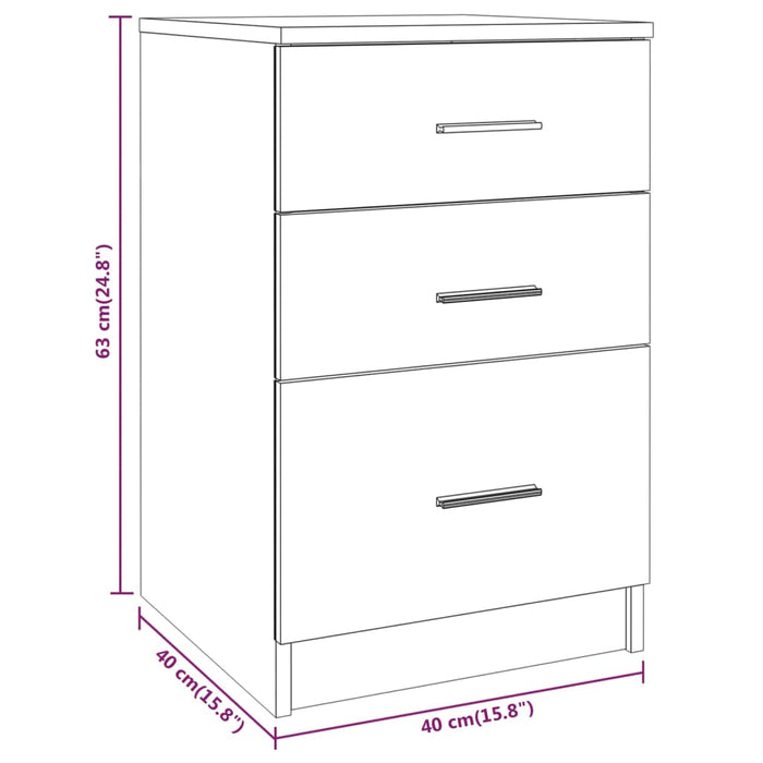 Nachttisch Braun Eichen-Optik 40x40x63 cm Holzwerkstoff