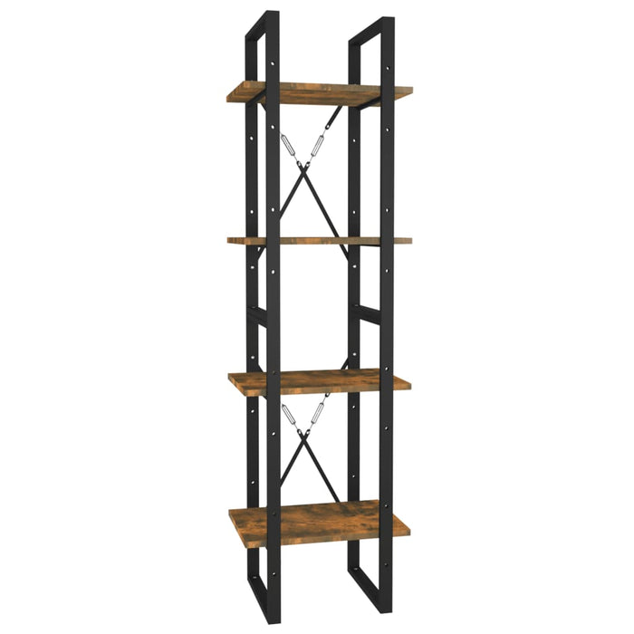 Bücherregal 4 Fächer Räuchereiche 40x30x140 cm Holzwerkstoff