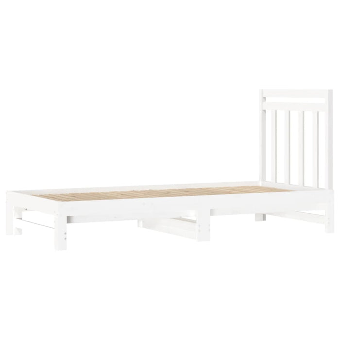 Tagesbett Ausziehbar Weiß 2x(90x200) cm Massivholz Kiefer