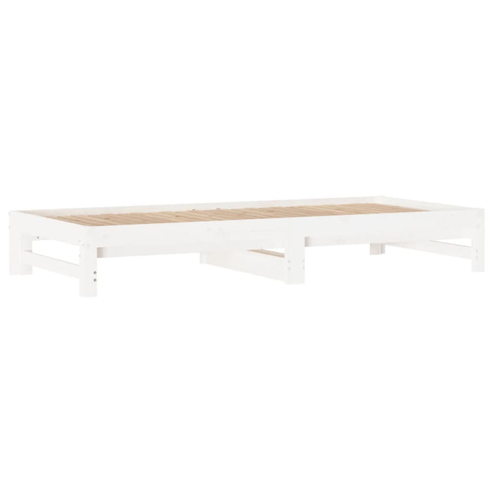 Tagesbett Ausziehbar Weiß 2x(90x200) cm Massivholz Kiefer