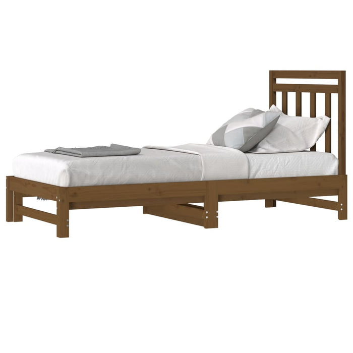 Tagesbett Ausziehbar Honigbraun 2x(90x200) cm Massivholz Kiefer