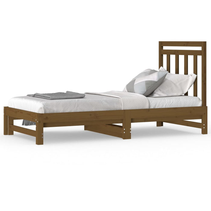Tagesbett Ausziehbar Honigbraun 2x(90x190) cm Massivholz Kiefer